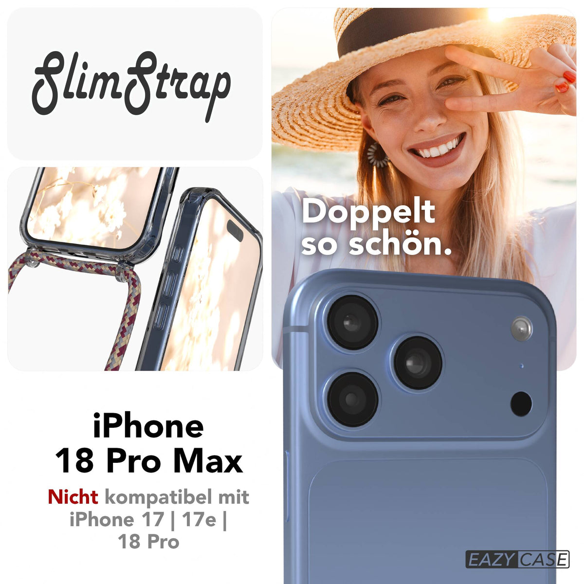 iPhone 18 Pro Max transparente Hülle + Kordel mit MagSafe