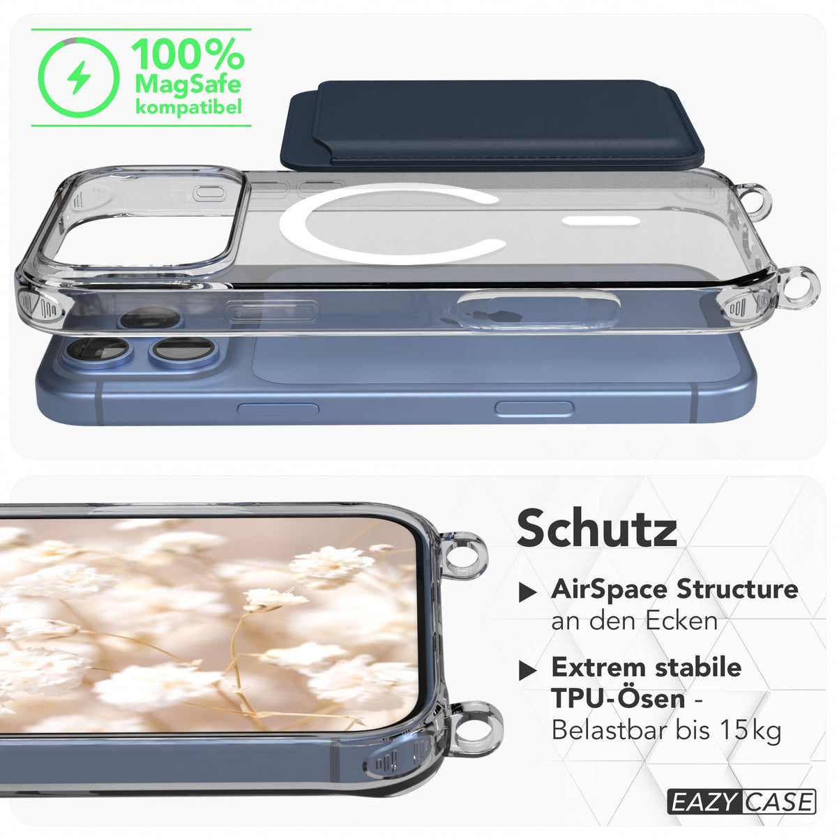 iPhone 18 Pro Max transparente Hülle + Kordel mit MagSafe