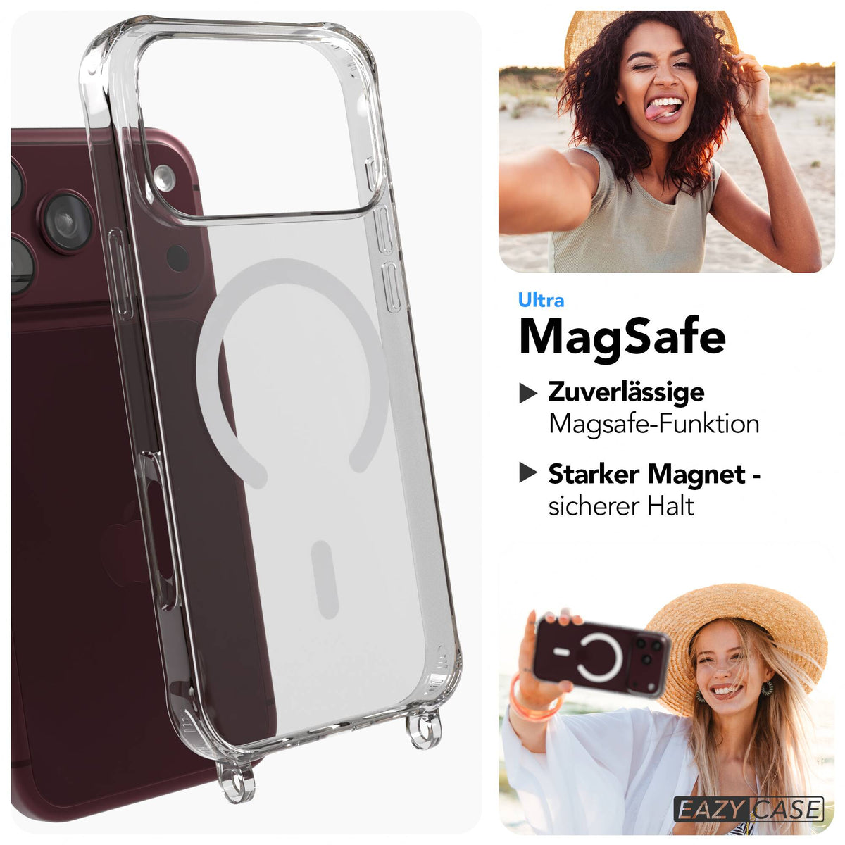 iPhone 18 Pro Max transparente Hülle + Kordel mit MagSafe
