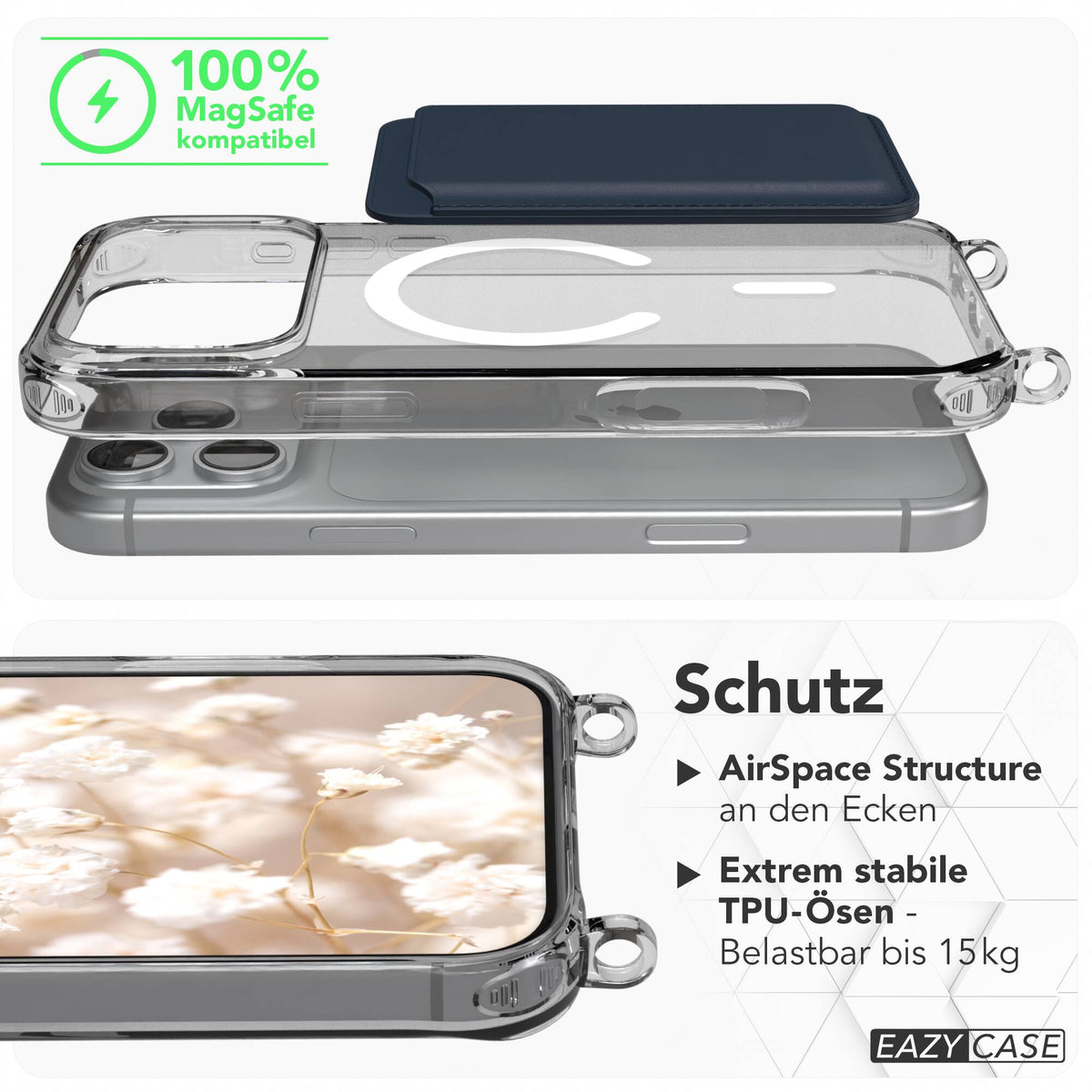 iPhone 18 Pro Max transparente Hülle + Kordel mit MagSafe