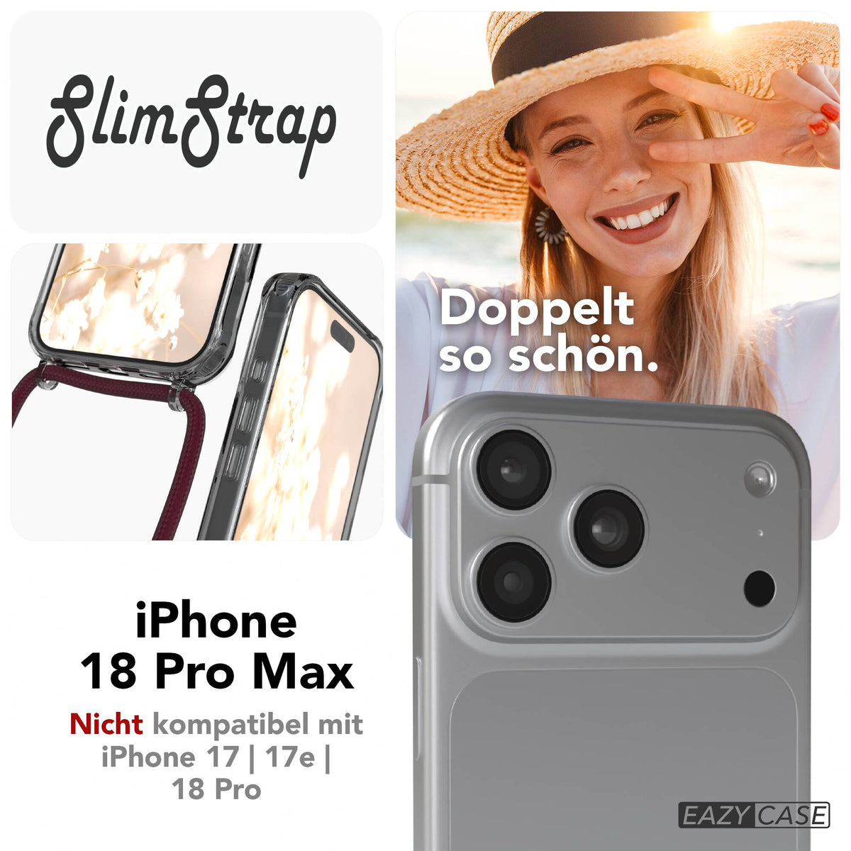 iPhone 18 Pro Max transparente Hülle + Kordel mit MagSafe