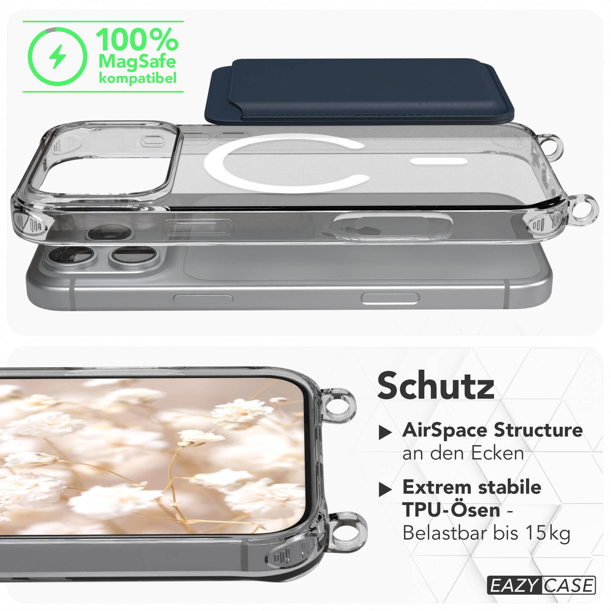 iPhone 18 Pro Max transparente Hülle + Kordel mit MagSafe