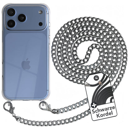 iPhone 18 Pro Max Hülle mit Metallkette + Schwarze Kordel