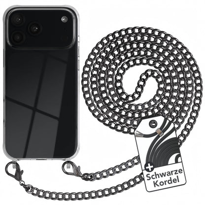 iPhone 18 Pro Max Hülle mit Metallkette + Schwarze Kordel