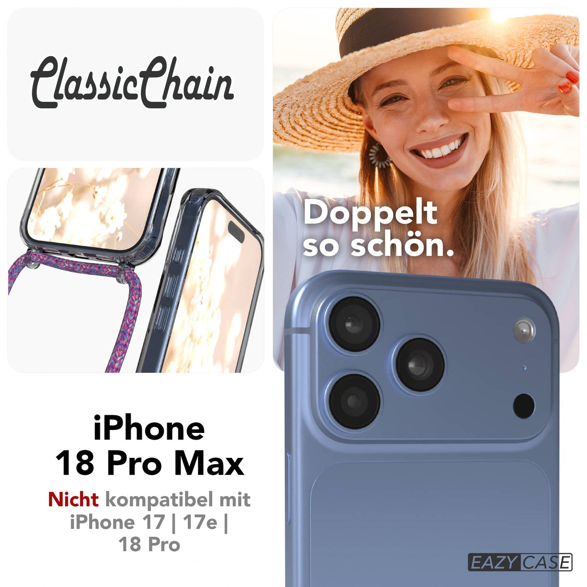 iPhone 18 Pro Max transparente Hülle + Kordel