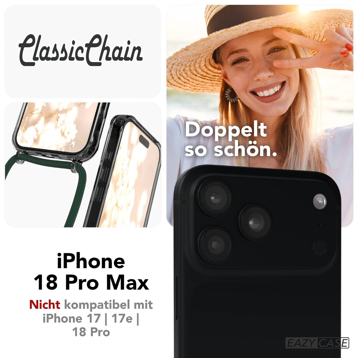 iPhone 18 Pro Max transparente Hülle + Kordel