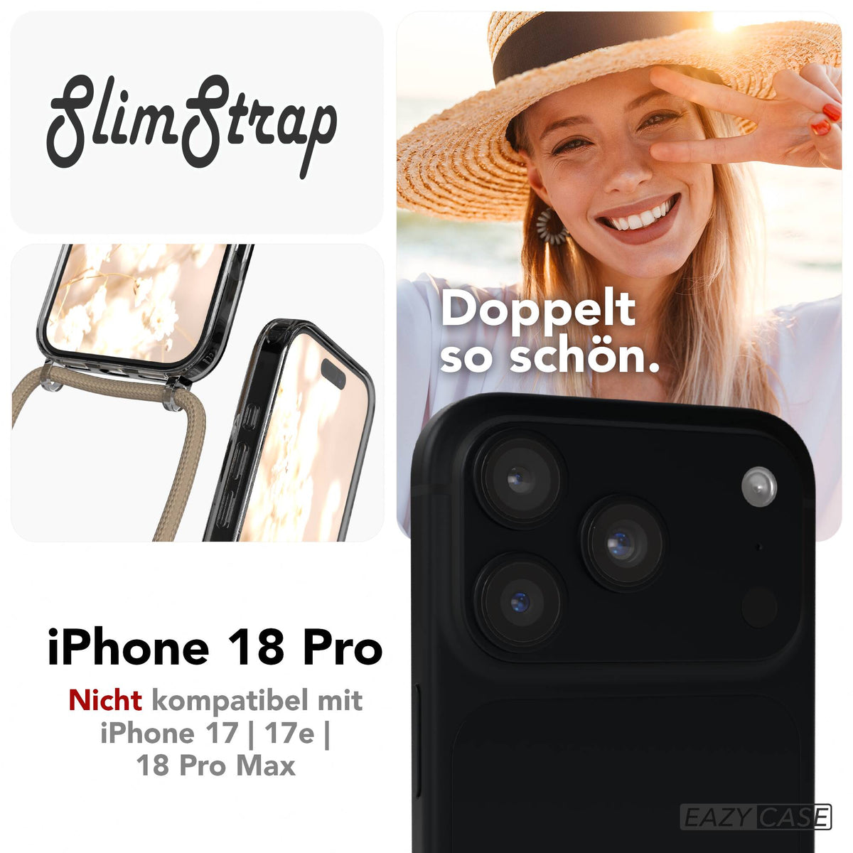 iPhone 18 Pro transparente Hülle + Kordel mit MagSafe