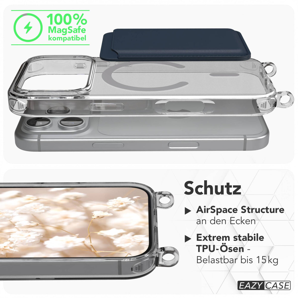 iPhone 18 Pro transparente Hülle + Kordel mit MagSafe