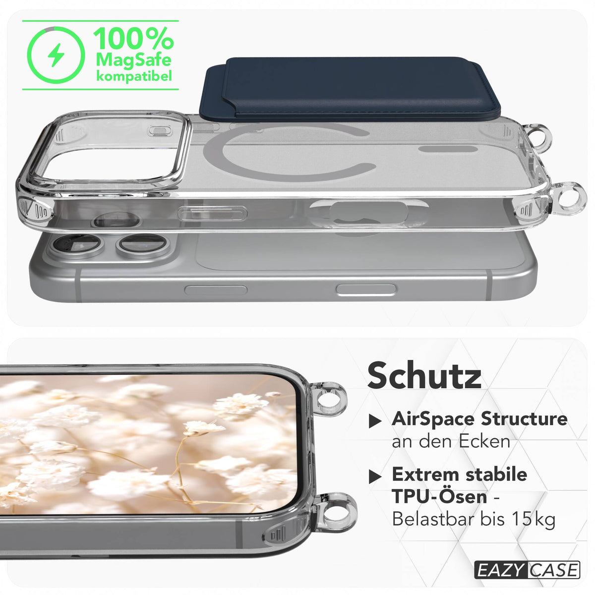 iPhone 18 Pro transparente Hülle + Kordel mit MagSafe