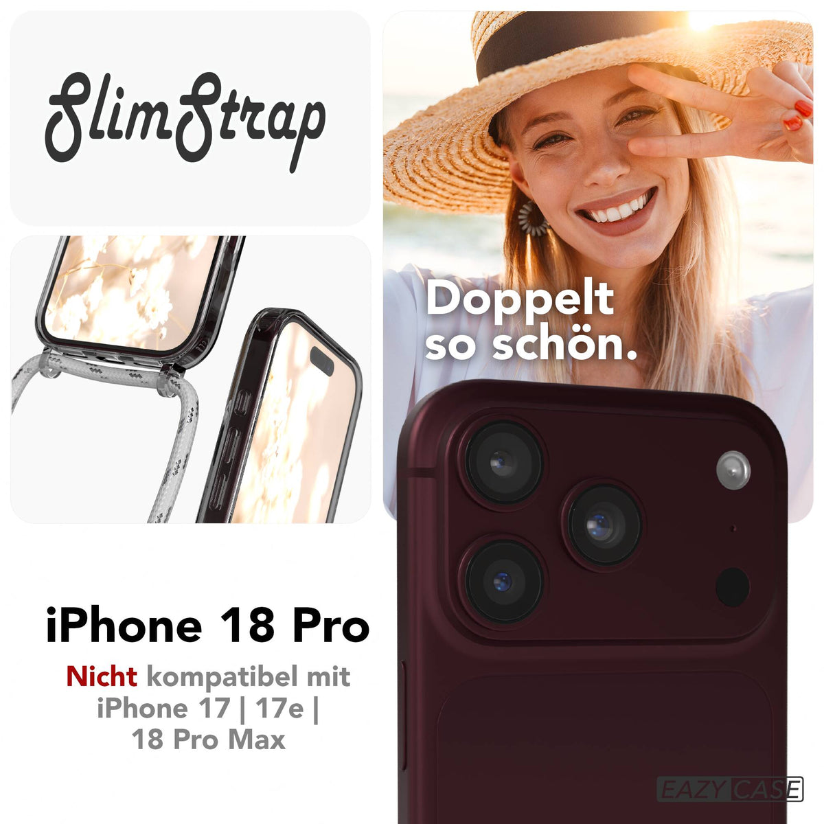iPhone 18 Pro transparente Hülle + Kordel mit MagSafe
