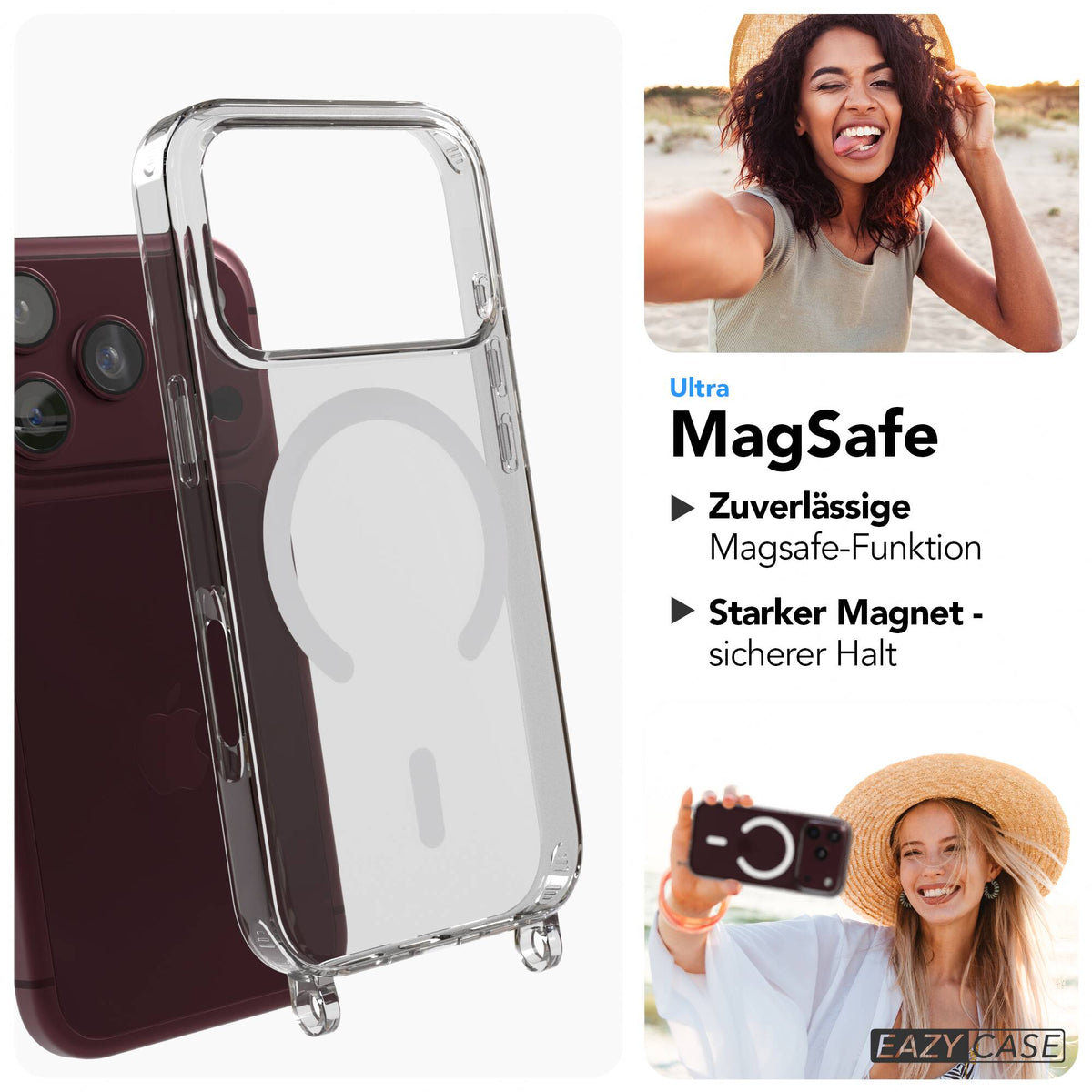 iPhone 18 Pro transparente Hülle + Kordel mit MagSafe