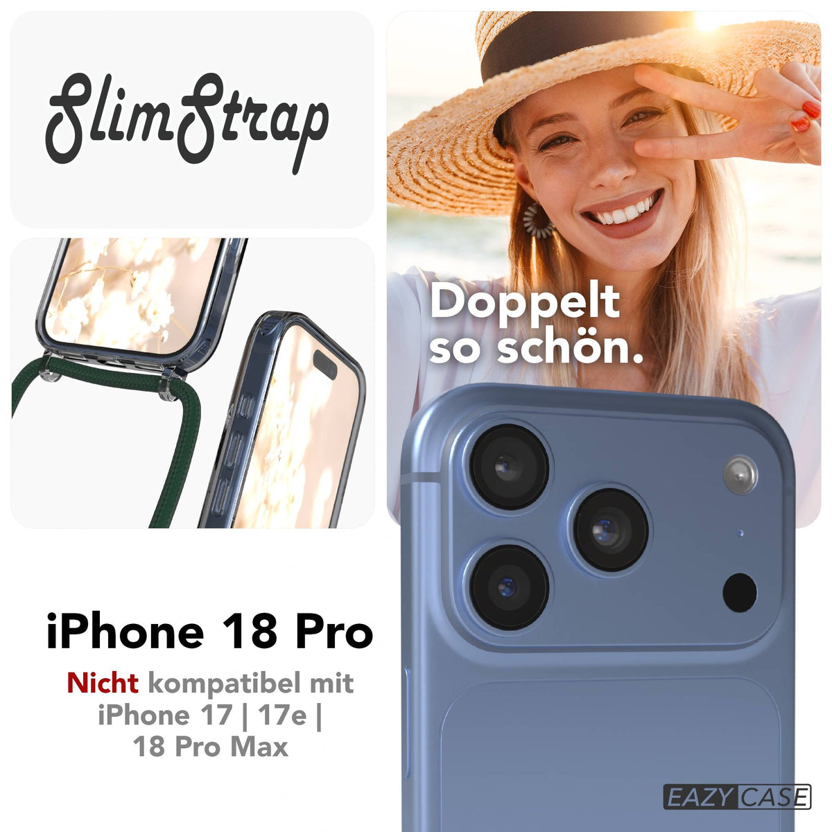 iPhone 18 Pro transparente Hülle + Kordel mit MagSafe