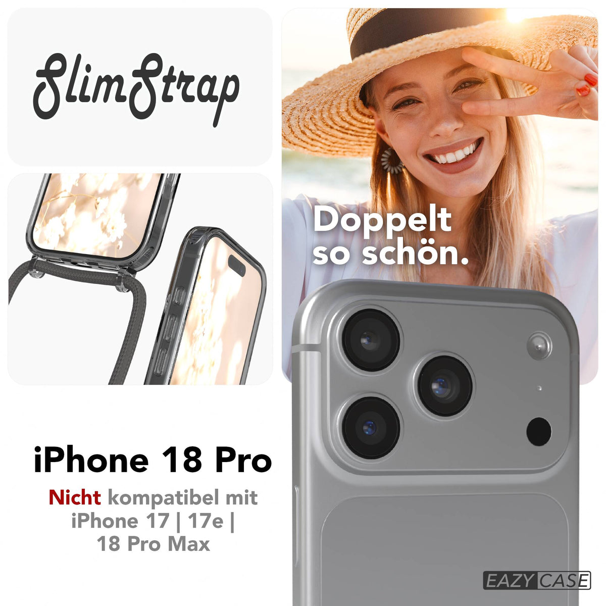 iPhone 18 Pro transparente Hülle + Kordel mit MagSafe