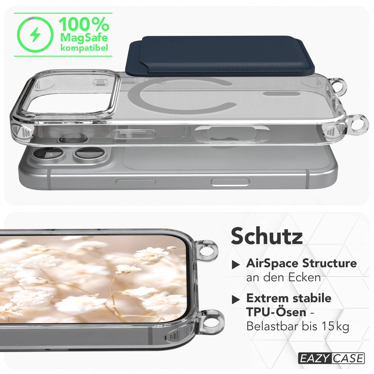 iPhone 18 Pro transparente Hülle + Kordel mit MagSafe