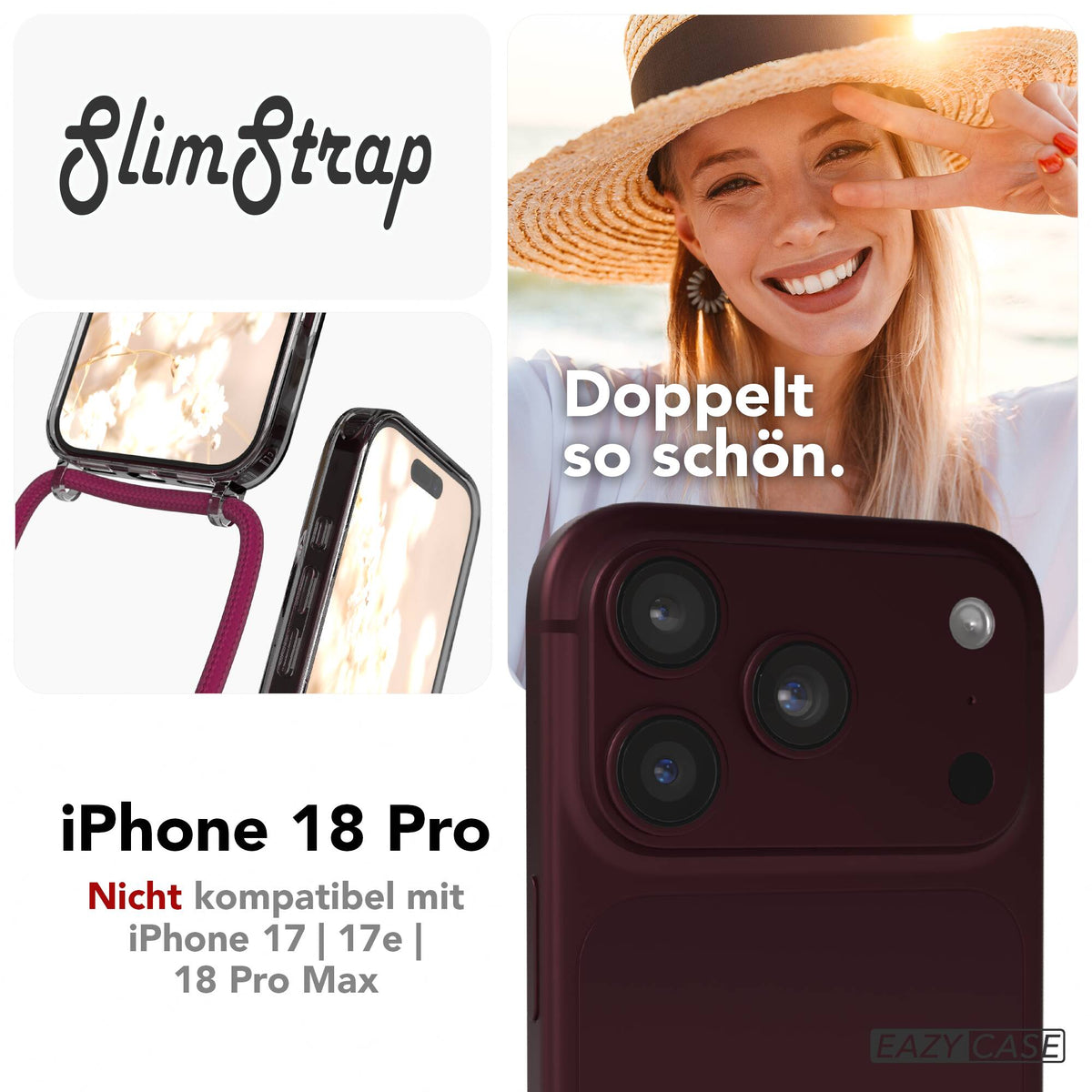 iPhone 18 Pro transparente Hülle + Kordel mit MagSafe