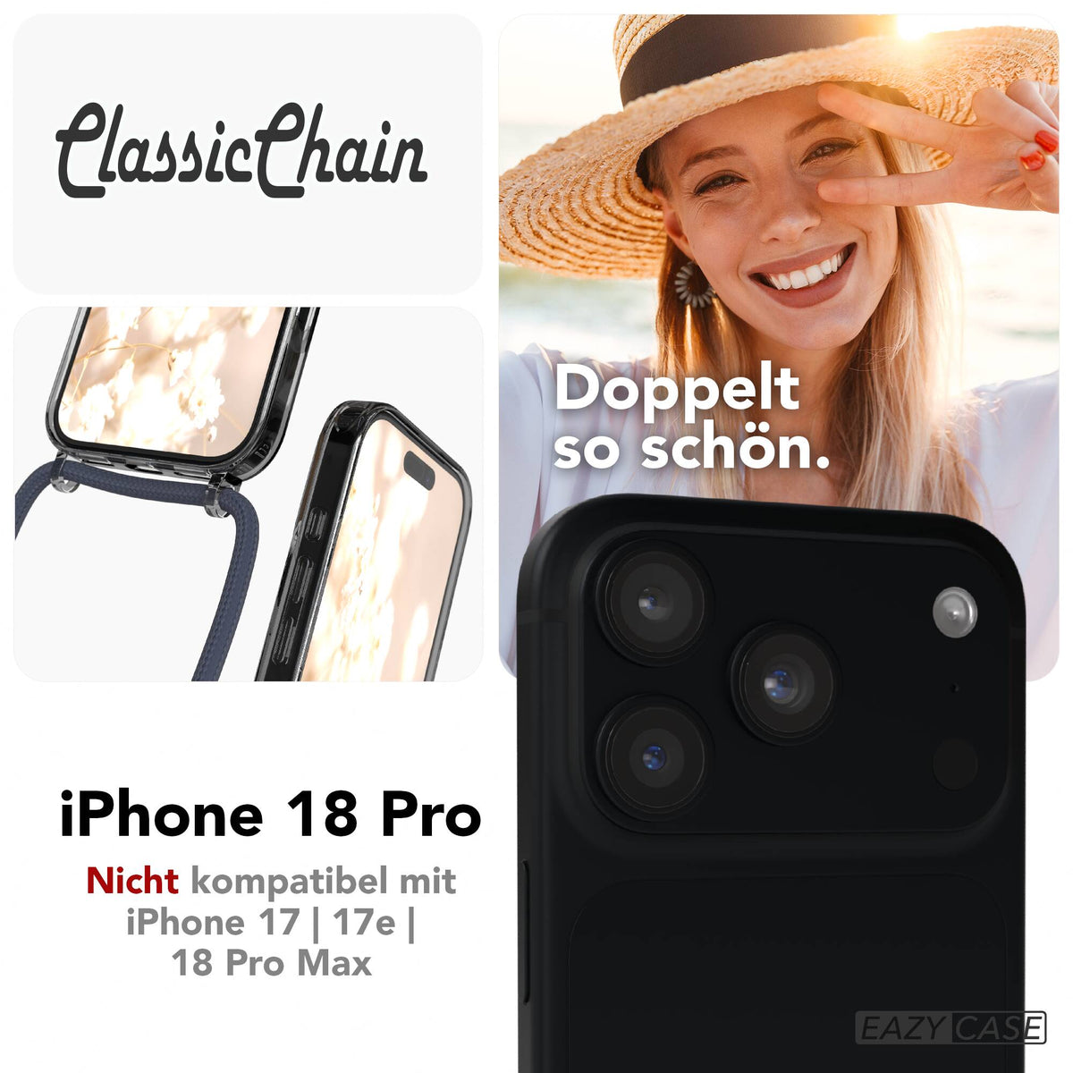 iPhone 18 Pro transparente Hülle + Kordel