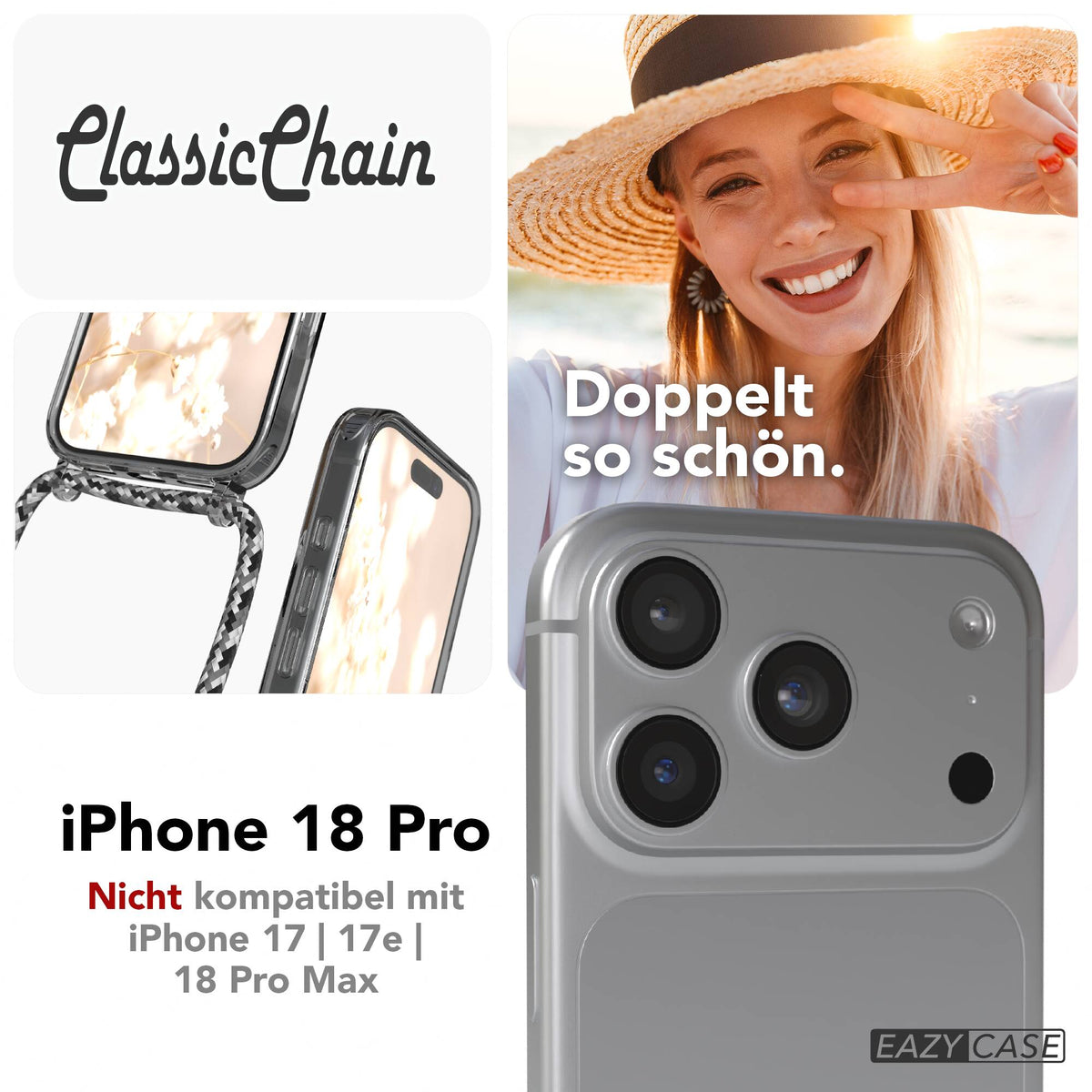 iPhone 18 Pro transparente Hülle + Kordel