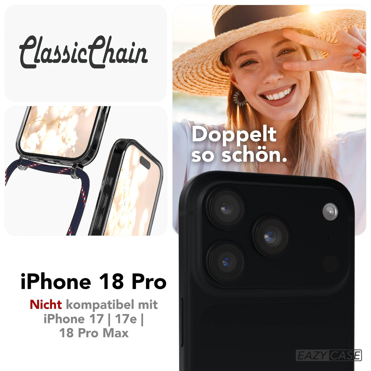 iPhone 18 Pro transparente Hülle + Kordel