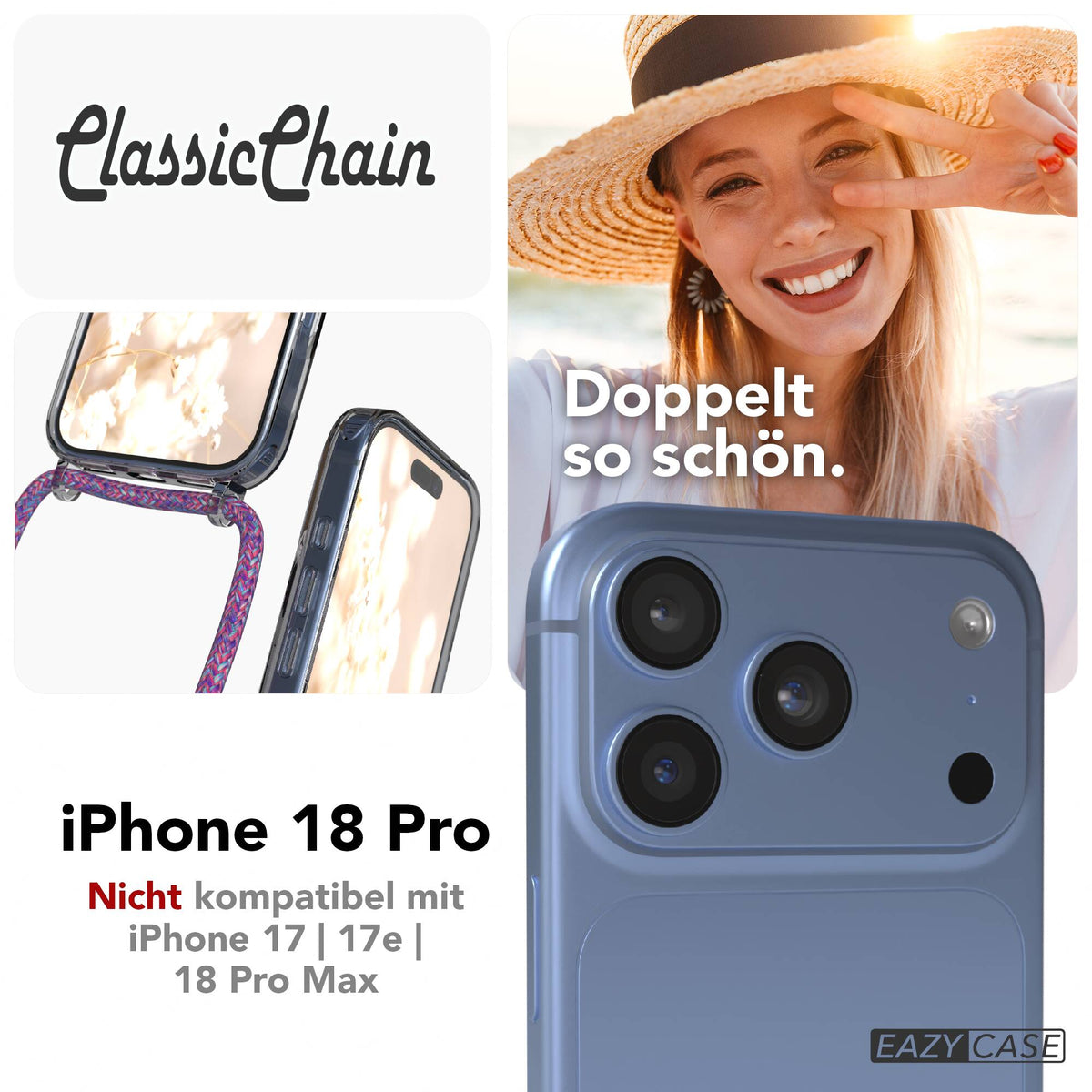 iPhone 18 Pro transparente Hülle + Kordel