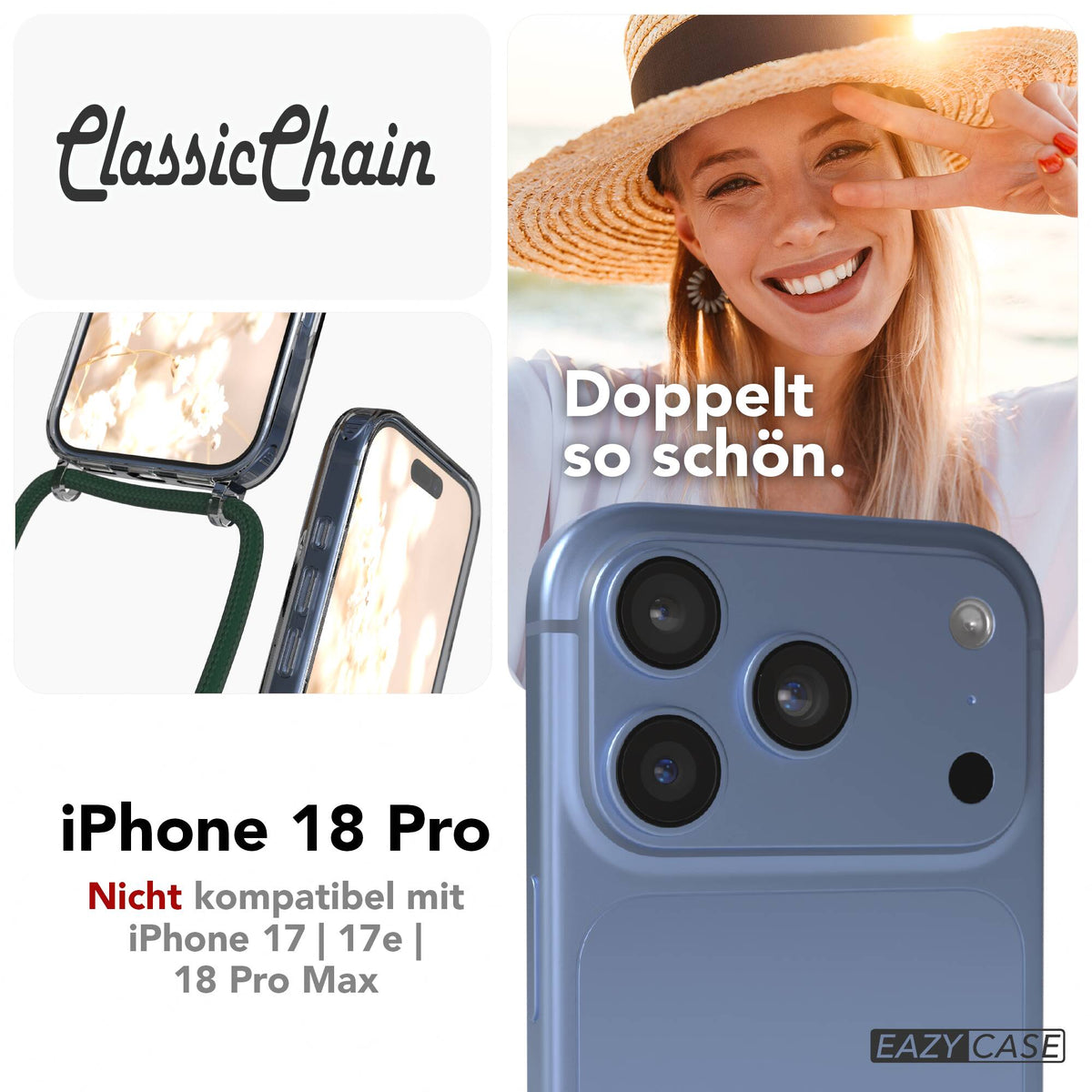 iPhone 18 Pro transparente Hülle + Kordel