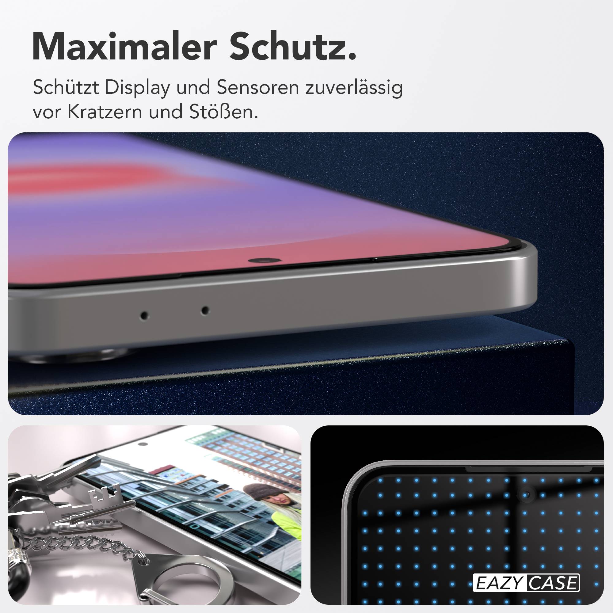 Samsung Galaxy A37 Schutzfolie Set mit Installationsrahmen Displayschutz