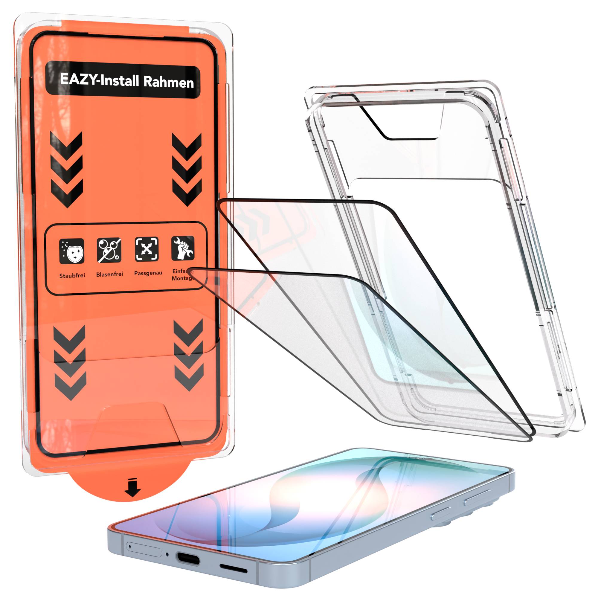 Samsung Galaxy S26 Schutzfolie 2er Set mit Installationsrahmen von EAZY CASE