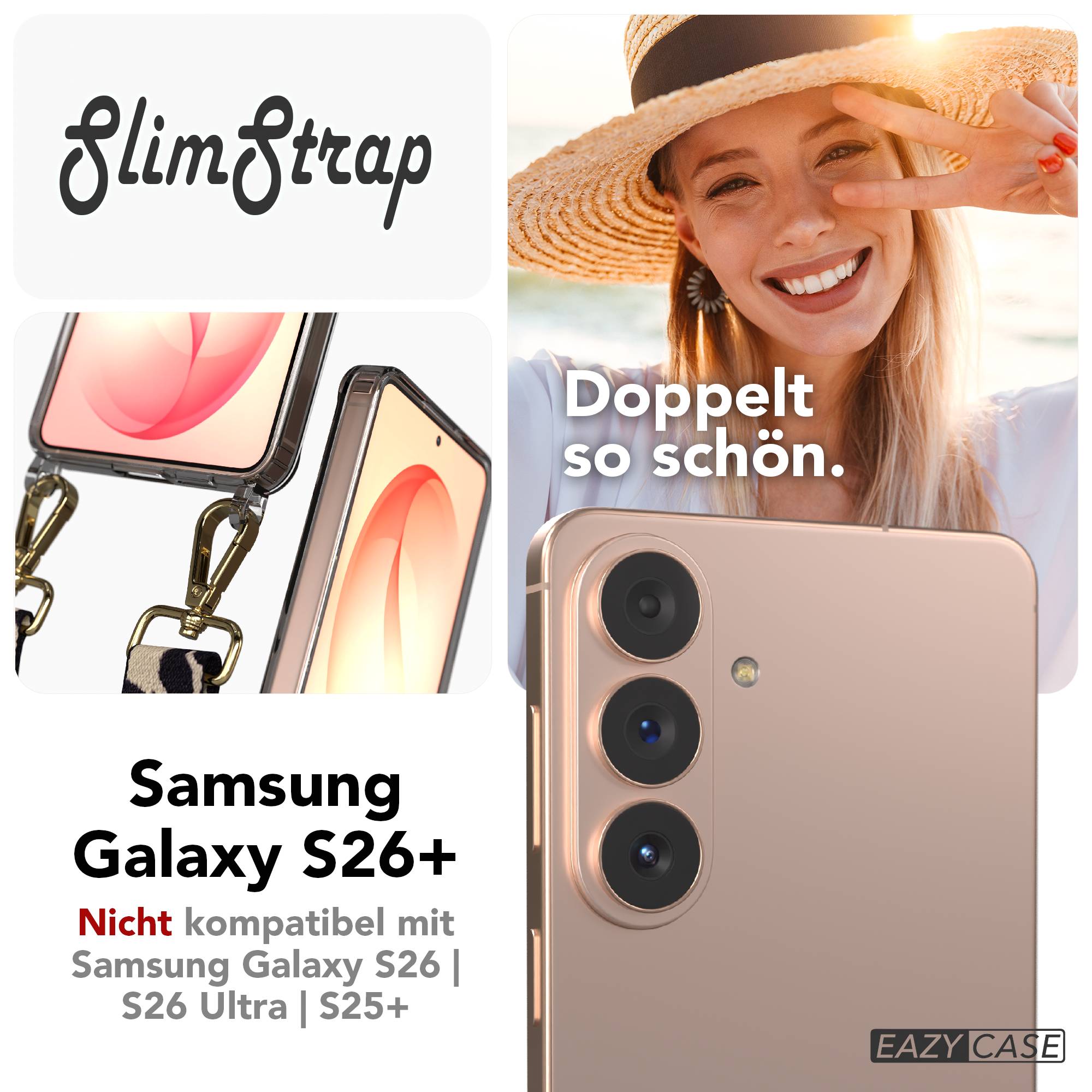Samsung Galaxy S26 Plus Handyhülle mit Befestigungsösen für Handyketten