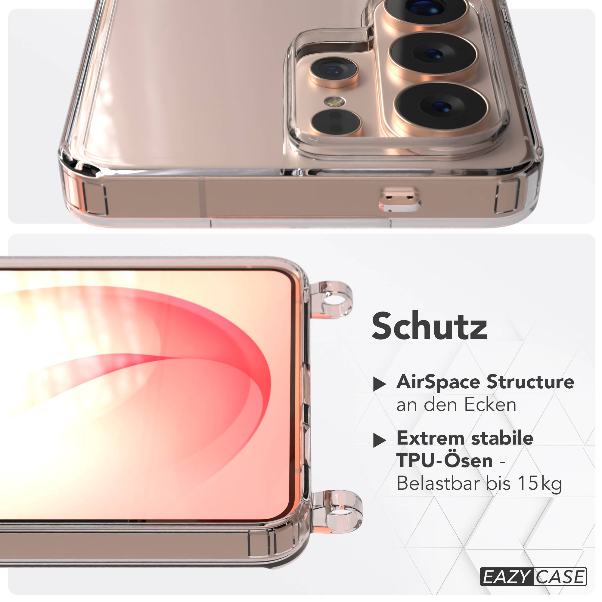 Samsung Galaxy S26 Ultra transparente Schutzhülle mit Befestigungsösen für Handyketten