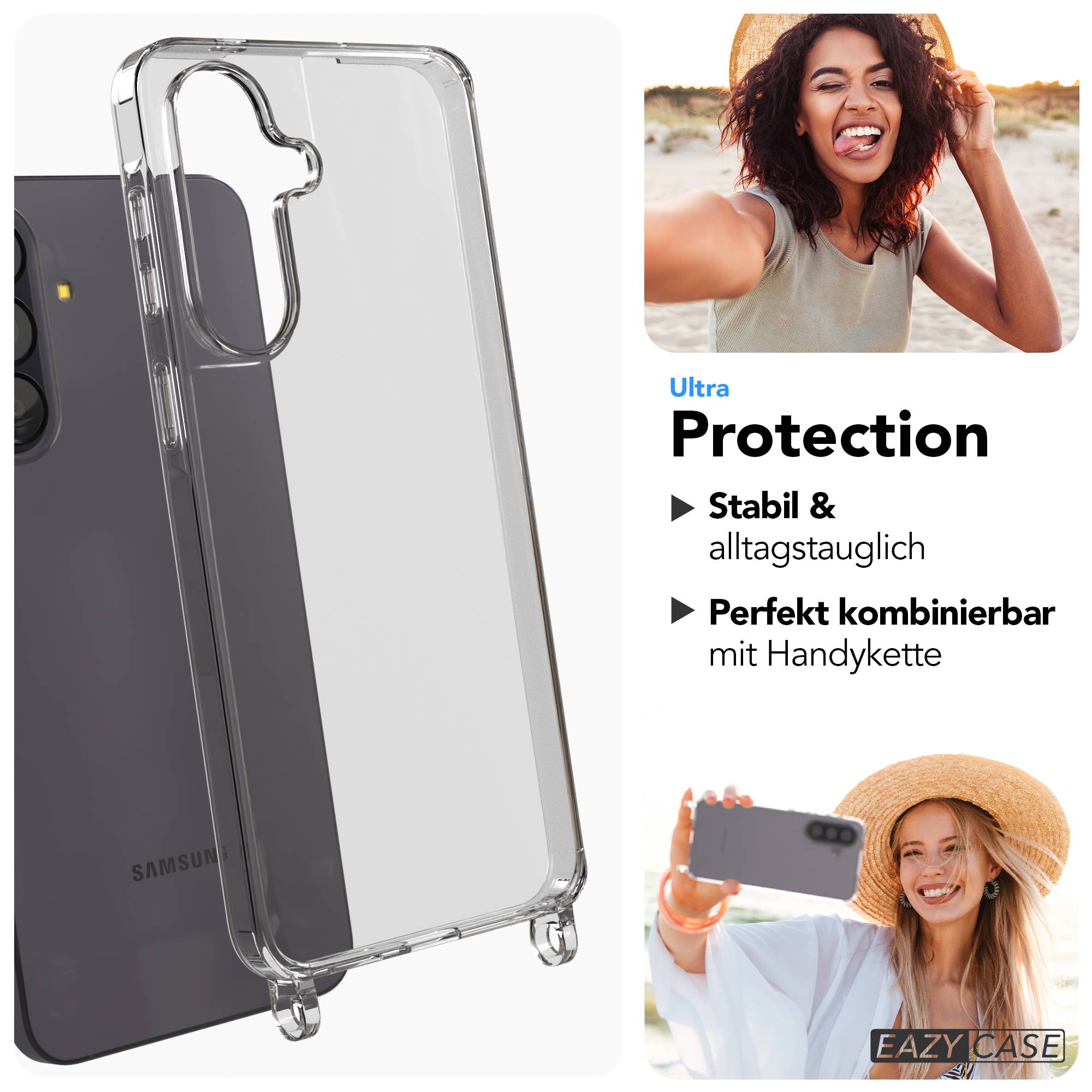 Samsung Galaxy A57 transparente Schutzhülle mit Befestigungsösen für Handyketten