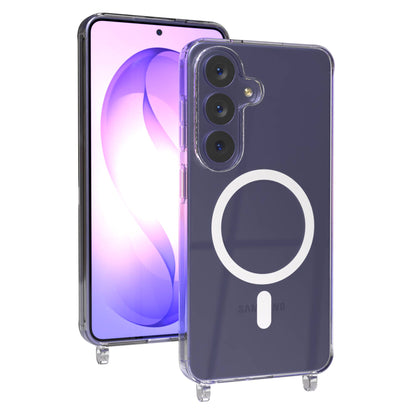 Samsung Galaxy S26 transparente Hülle mit Befestigungsösen für Handyketten und MagSafe Magnetring