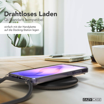 Samsung Galaxy S26 transparente Hülle mit Befestigungsösen für Handyketten und MagSafe Magnetring