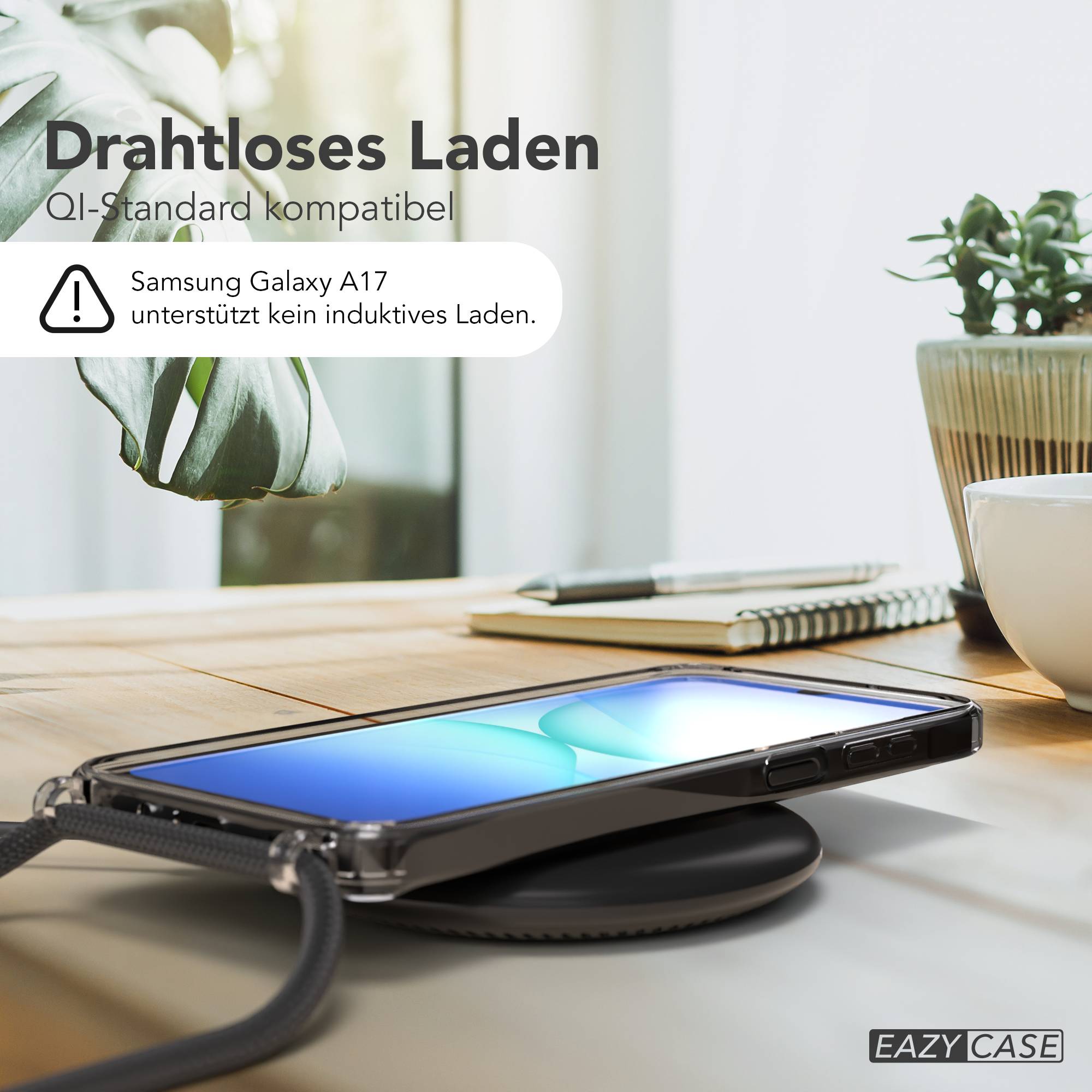 Samsung Galaxy A17 transparente Schutzhülle mit MagSafe und Handyketten Befestigungsösen