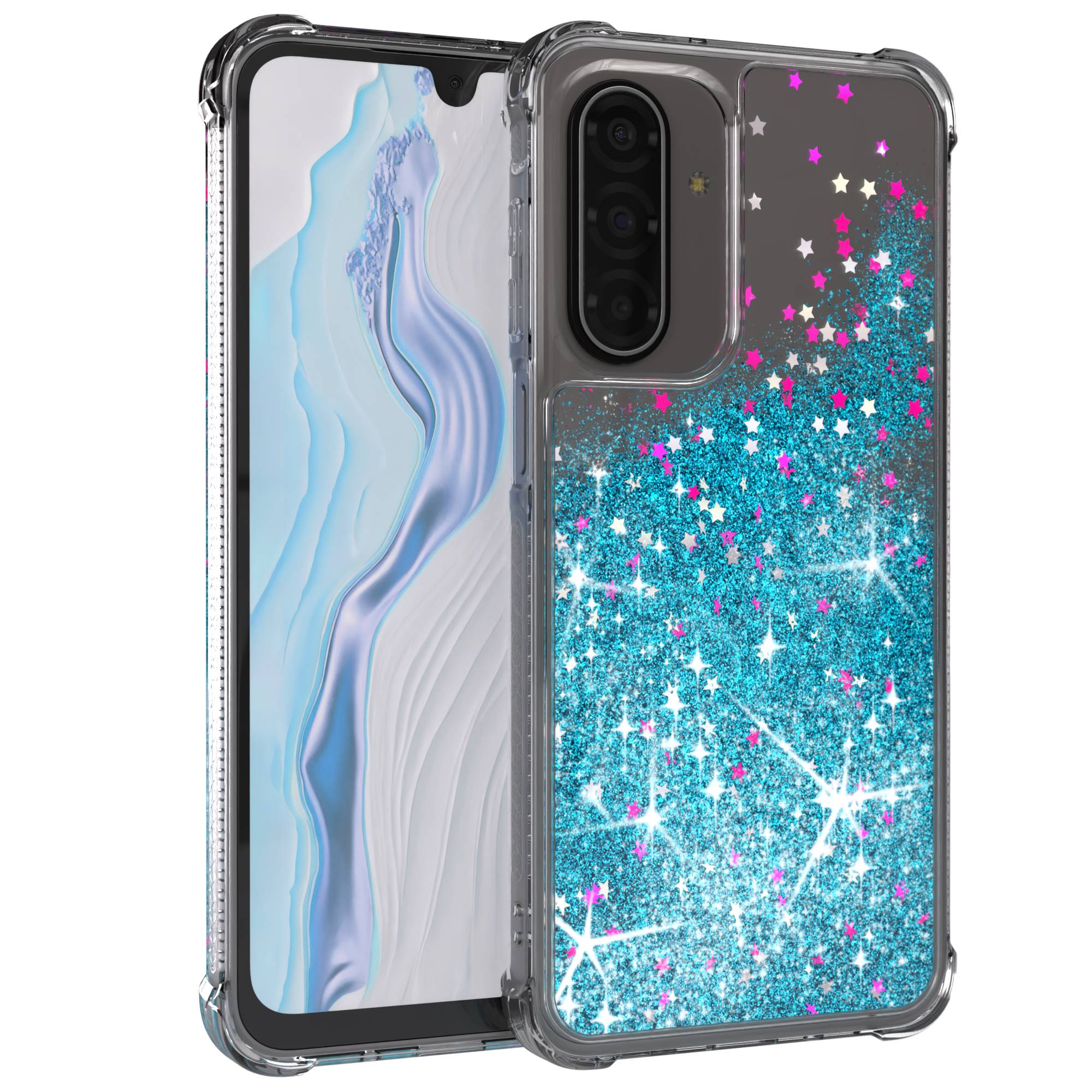 Samsung Galaxy A17 Glitzerhülle mit beweglichem Glitzereffekt und Kameraschutz 