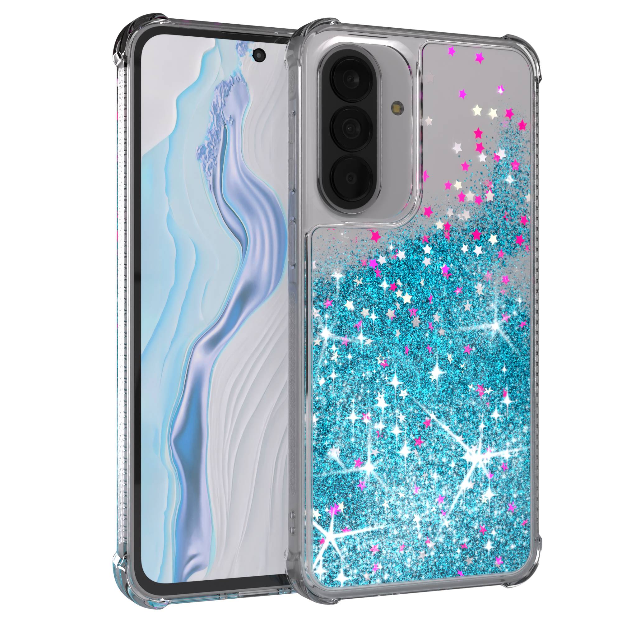 Samsung Galaxy A37 Glitzerhülle TPU transparent mit Glitzereffekt EAZY CASE 