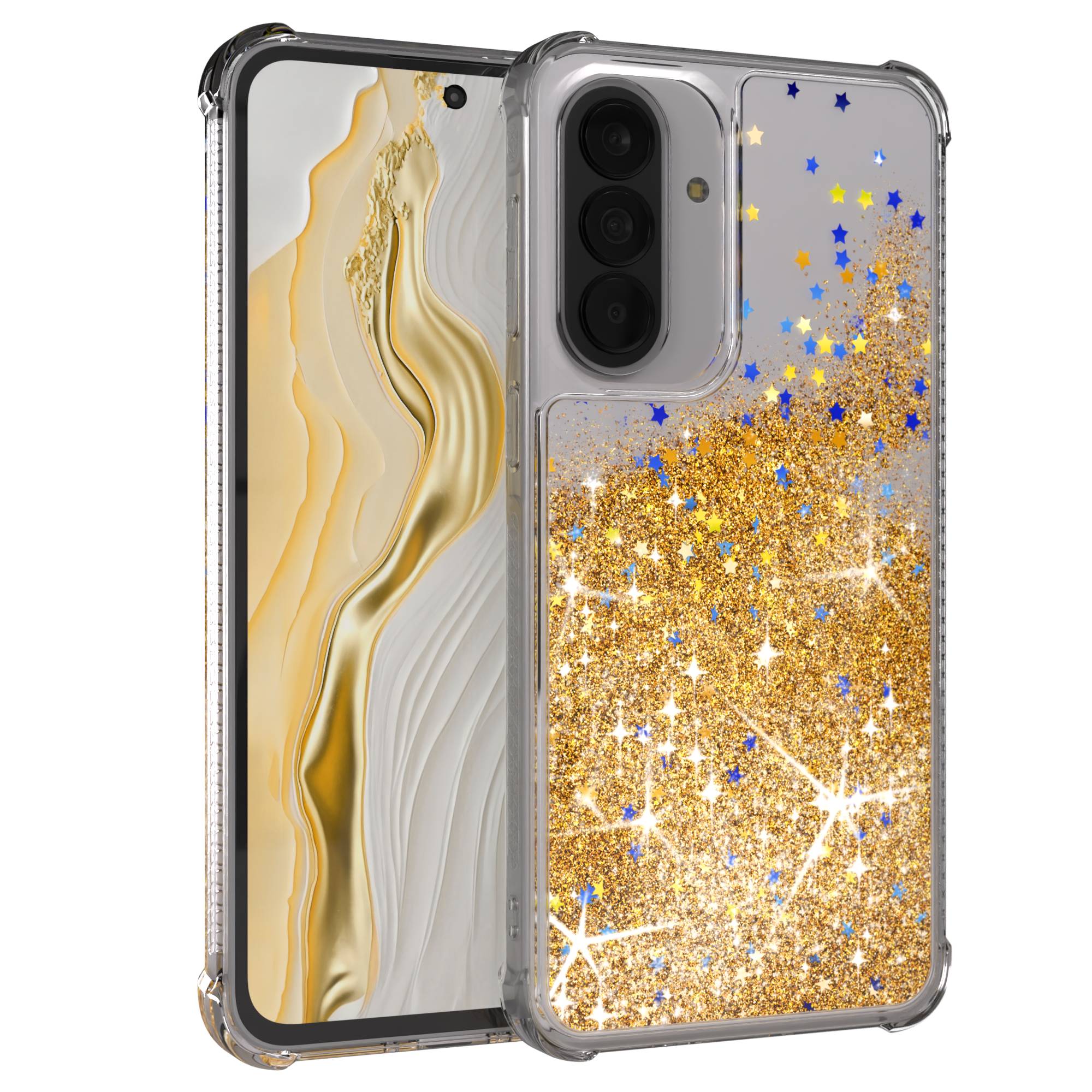 Samsung Galaxy A37 Glitzerhülle TPU transparent mit Glitzereffekt EAZY CASE 
