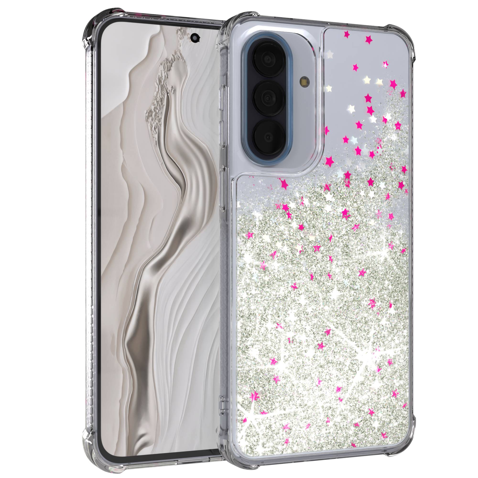 Samsung Galaxy A57 Glitzerhülle TPU transparent mit Kameraschutz EAZY CASE 