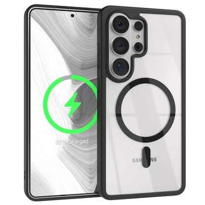 Samsung Galaxy S26 Ultra transparente MagSafe Hülle mit Kameraschutz 