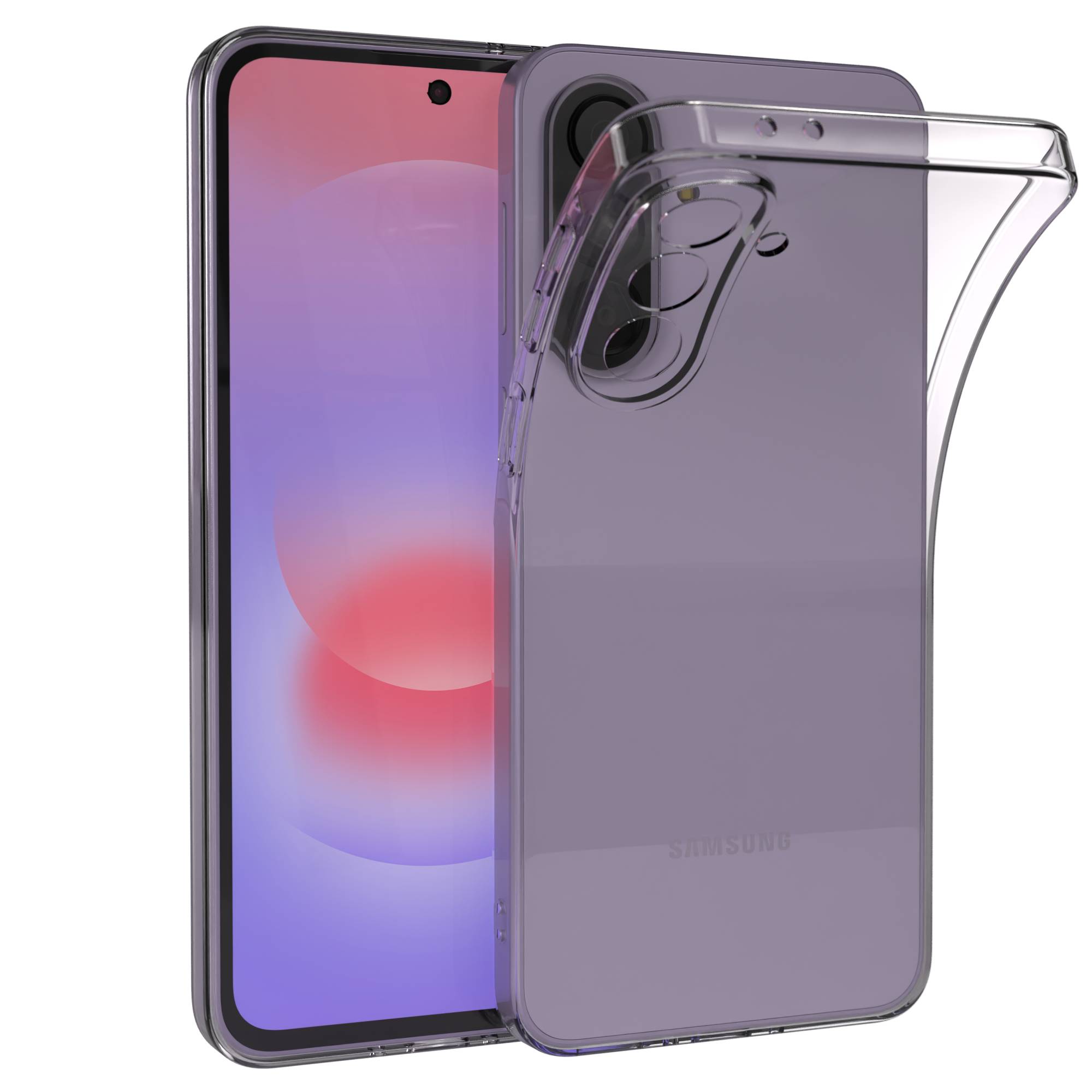 Samsung Galaxy A37 transparente Silikon Schutzhülle mit Fotofach 