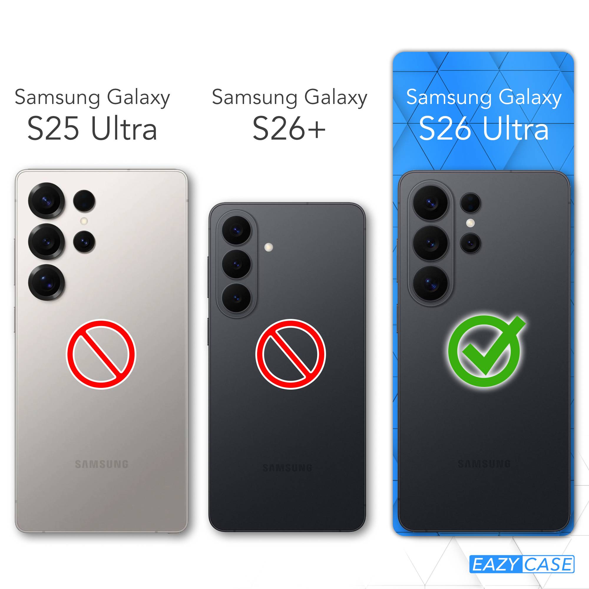 Samsung Galaxy S26 Ultra Silikonhülle transparent mit Kameraschutz EAZY CASE 