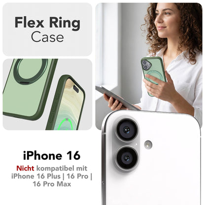iPhone 16 Bumper Hülle mit drehbarem Ring MagSafe Outdoor Case 