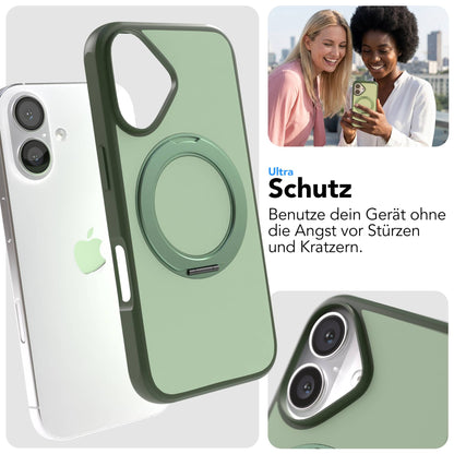 iPhone 16 Bumper Hülle mit drehbarem Ring MagSafe Outdoor Case 