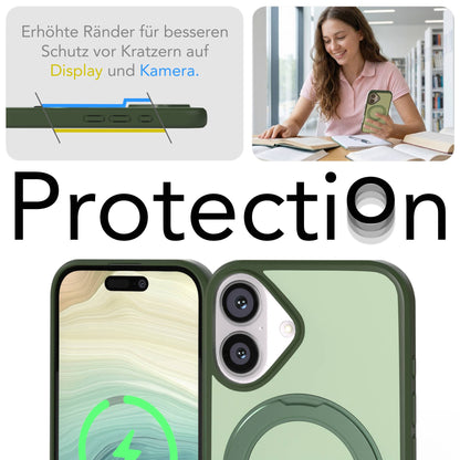 iPhone 16 Bumper Hülle mit drehbarem Ring MagSafe Outdoor Case 