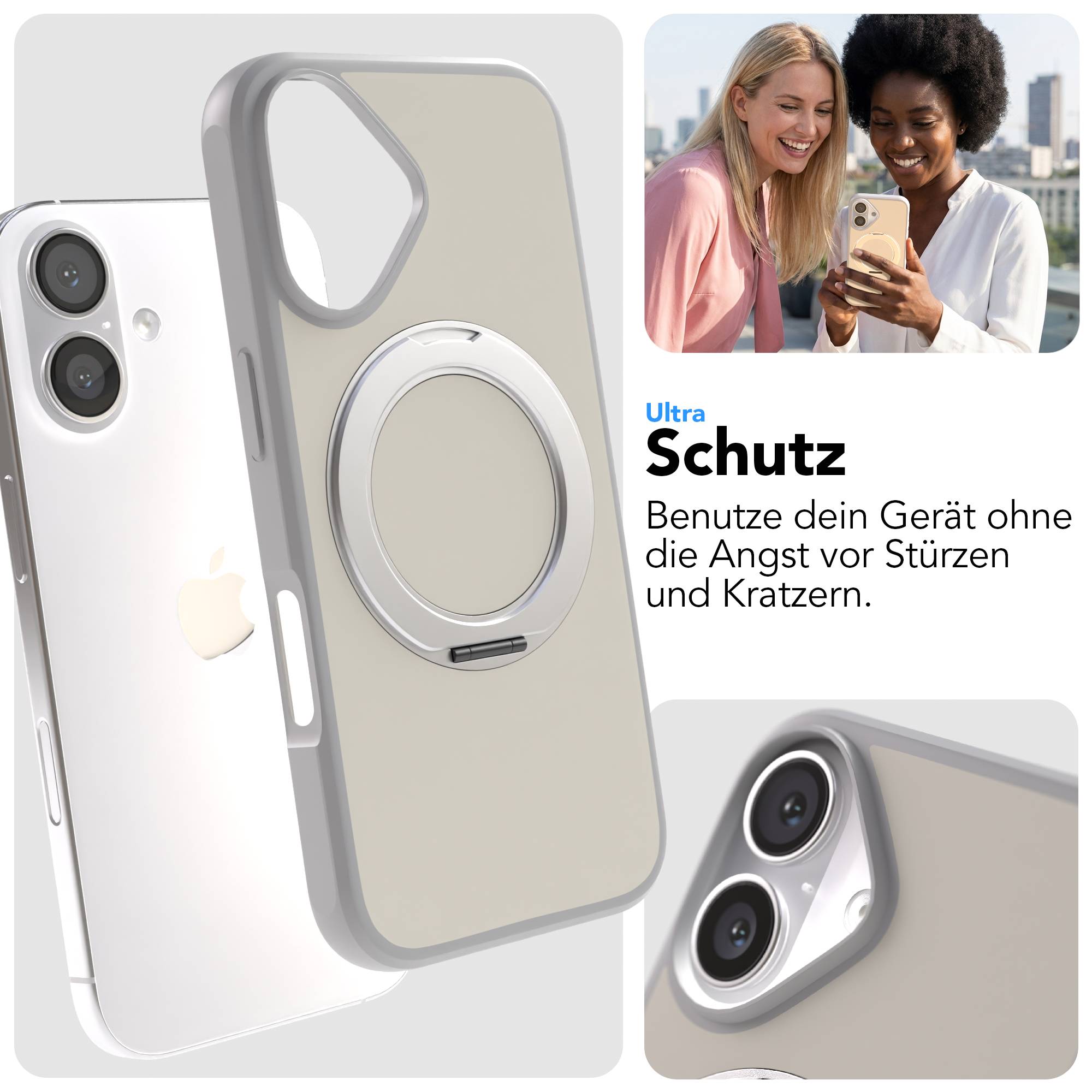 iPhone 16 Bumper Hülle mit drehbarem Ring MagSafe Outdoor Case 