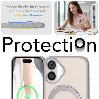 iPhone 16 Bumper Hülle mit drehbarem Ring MagSafe Outdoor Case 