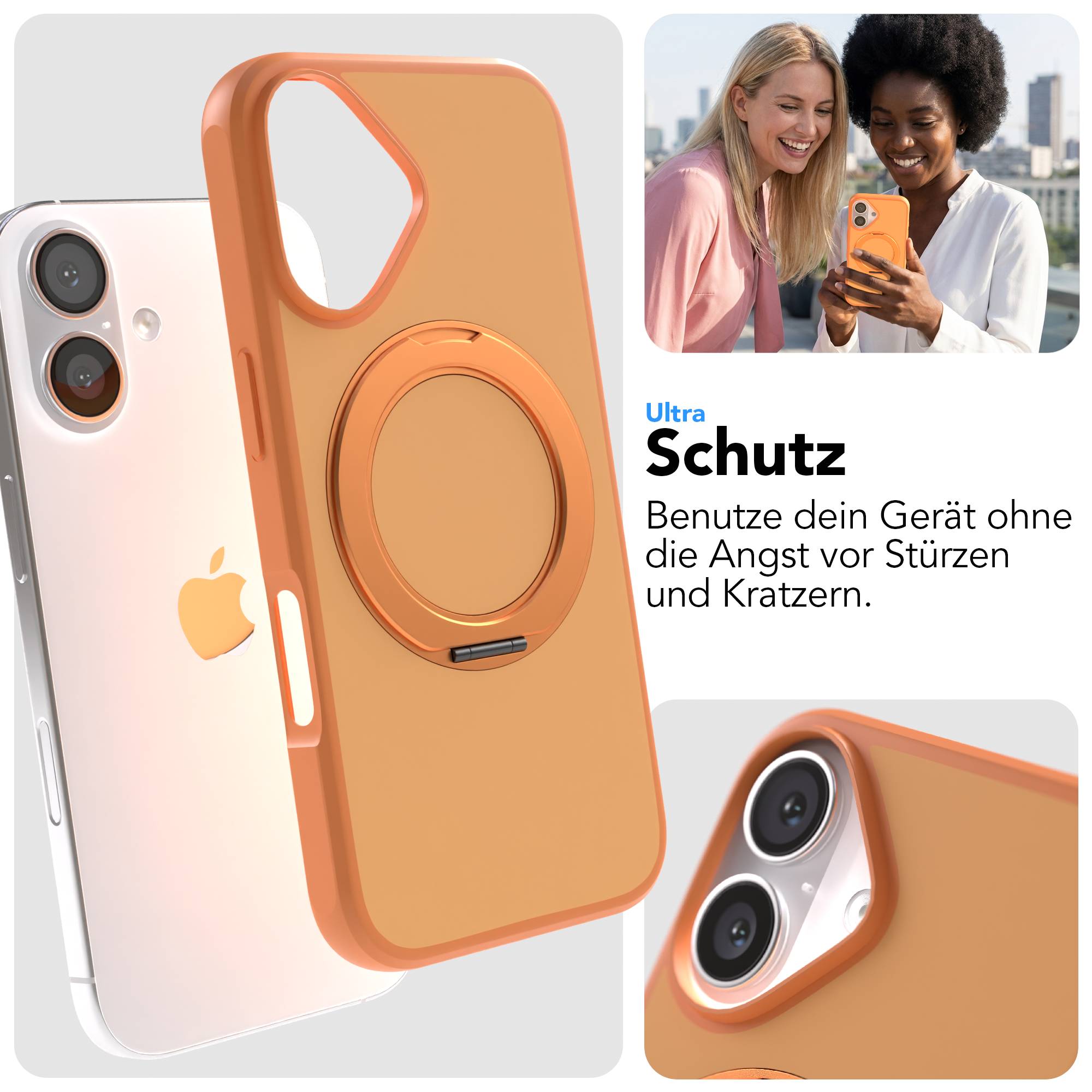 iPhone 16 Bumper Hülle mit drehbarem Ring MagSafe Outdoor Case 