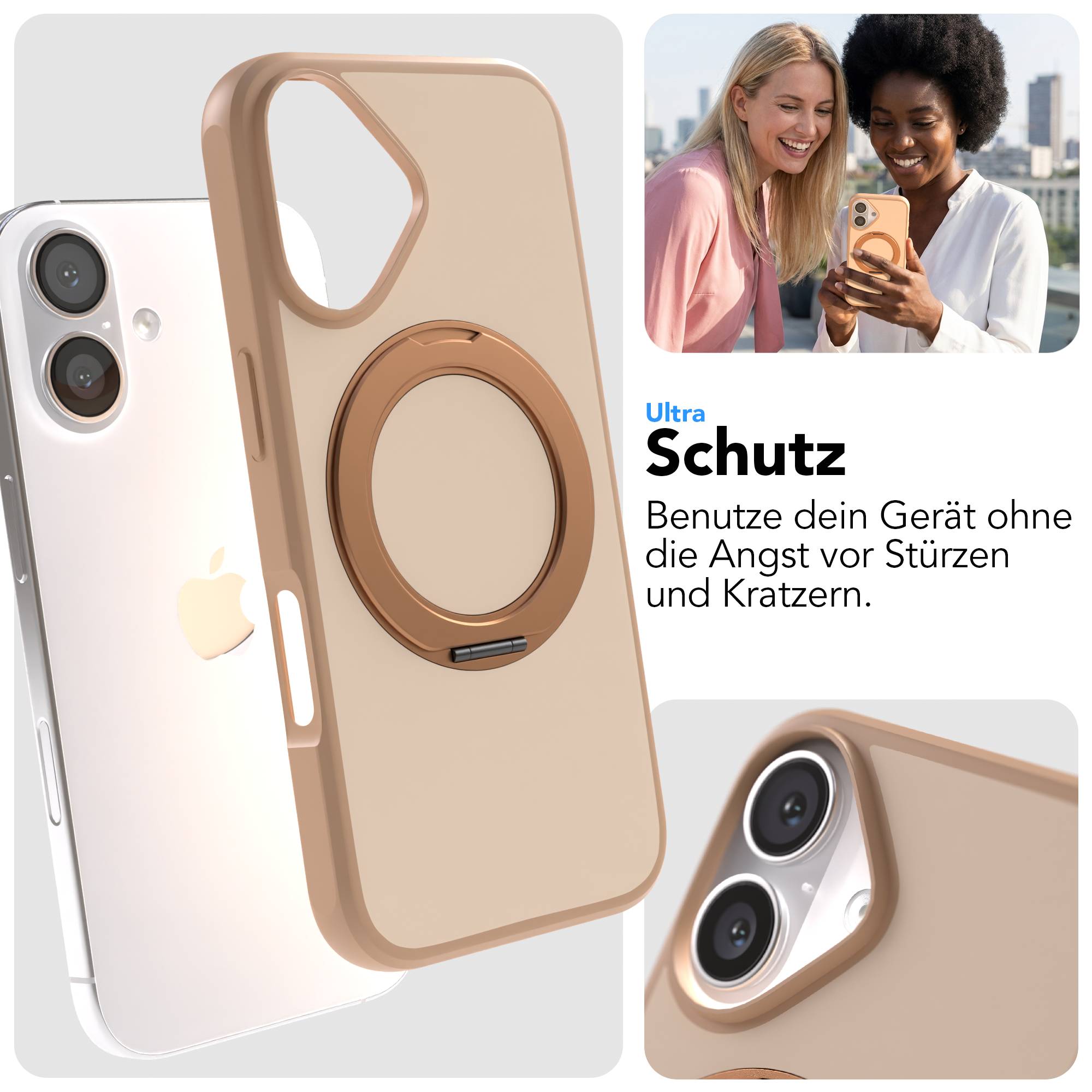 iPhone 16 Bumper Hülle mit drehbarem Ring MagSafe Outdoor Case 