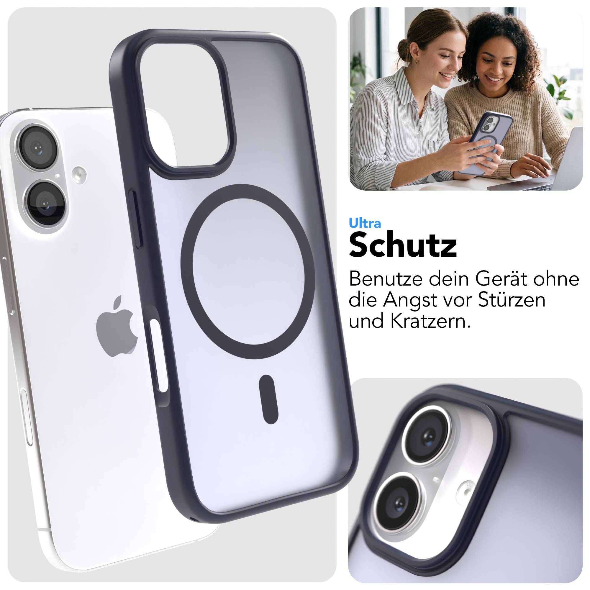 Apple iPhone 16 Bumper Hülle mit MagSafe Funktion und Kameraschutz 