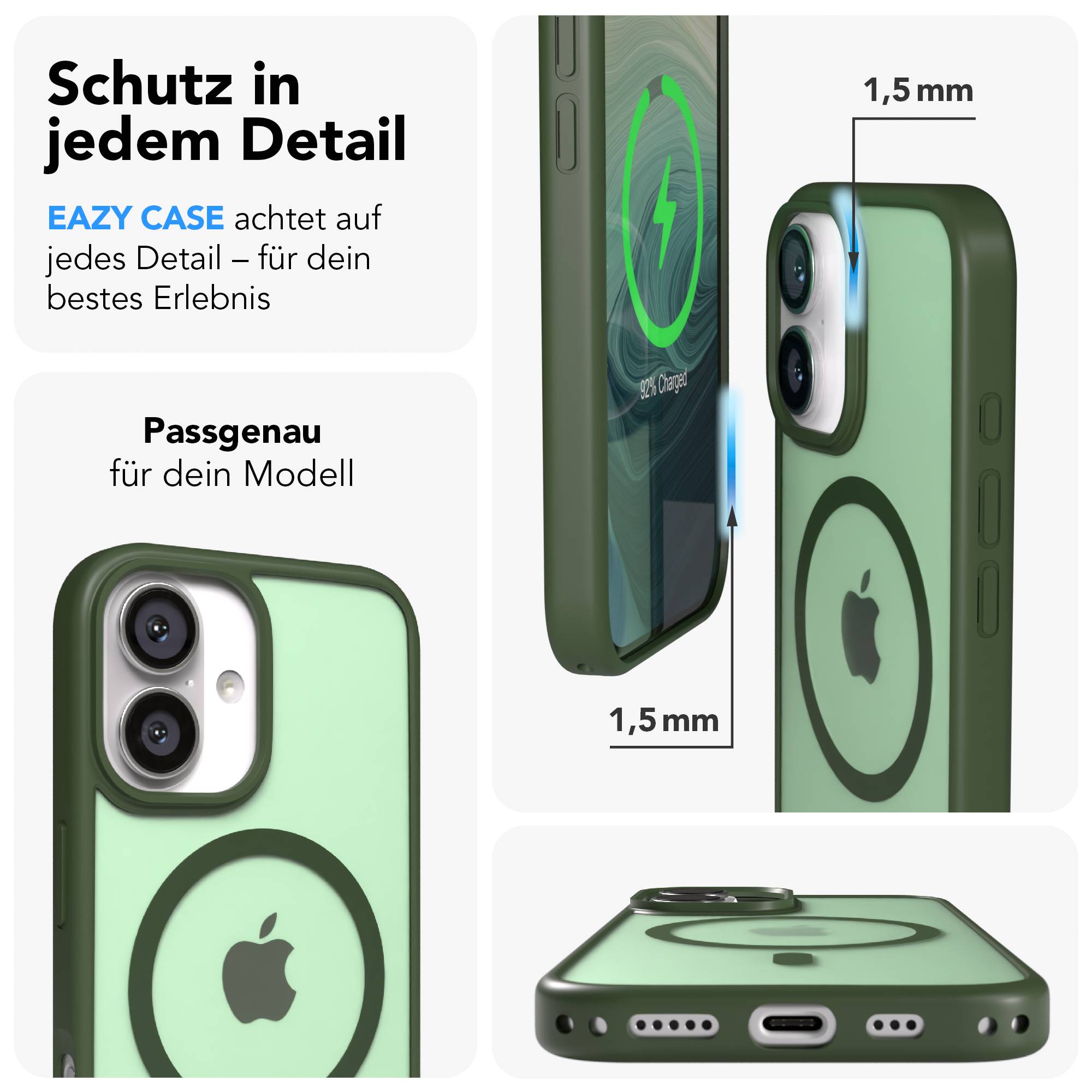Apple iPhone 16 Bumper Hülle mit MagSafe Funktion und Kameraschutz 