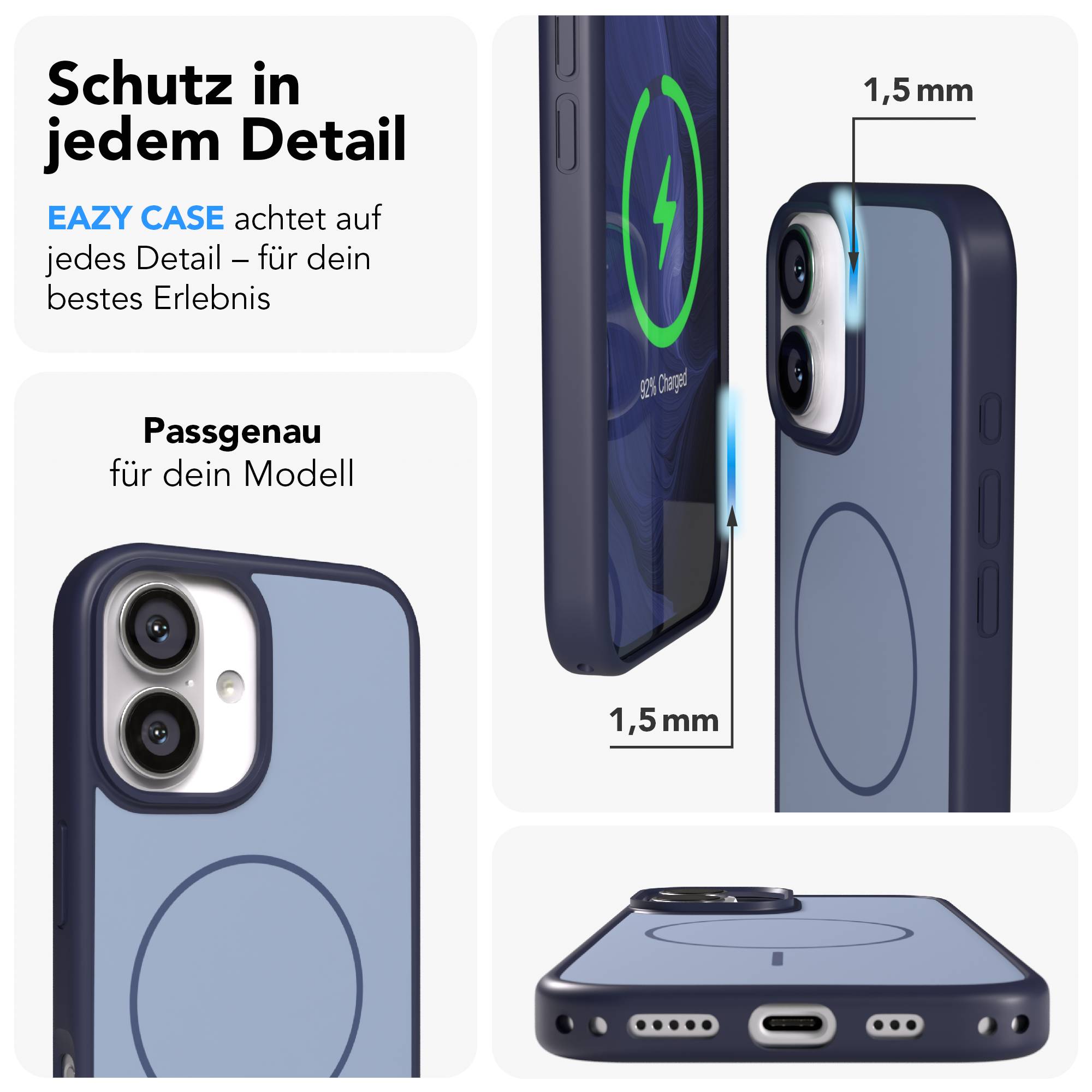 Apple iPhone 16 Bumper Hülle mit MagSafe minimal Design 