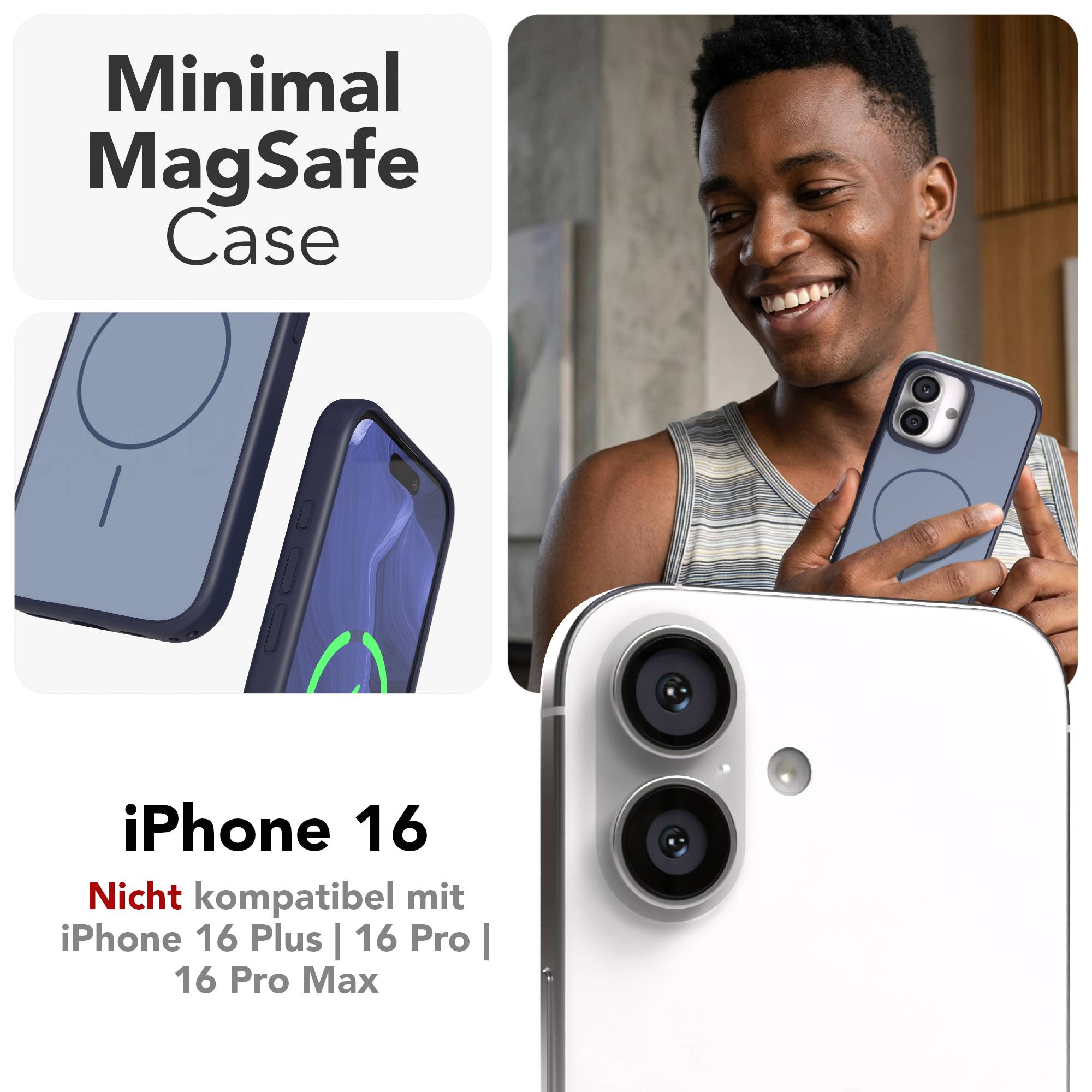 Apple iPhone 16 Bumper Hülle mit MagSafe minimal Design 